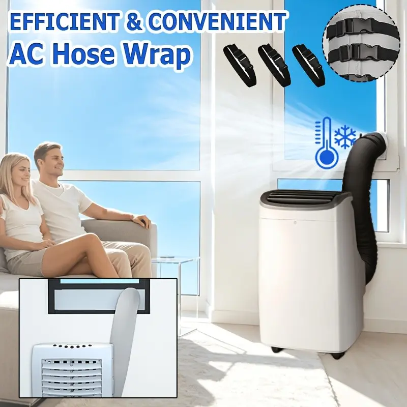 Air Conditioner Insulating Sleeve, Portable Ac Hose Cover, 59inch Exhaust Pipe, Heat Resistant, Four-Season Use, No Batteries Needed