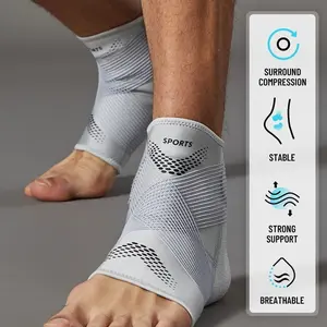 1PCS Adjustable Toeless Ankle Brace Socks with Double Elastic Compression Straps, Breathable Lightweight Ankle Support Stabilizer for Ankle Sprain Injury Recovery, Sports Gym Running Basketball Foot Pain Relief Sleeve, Asian Size Available for Men Women