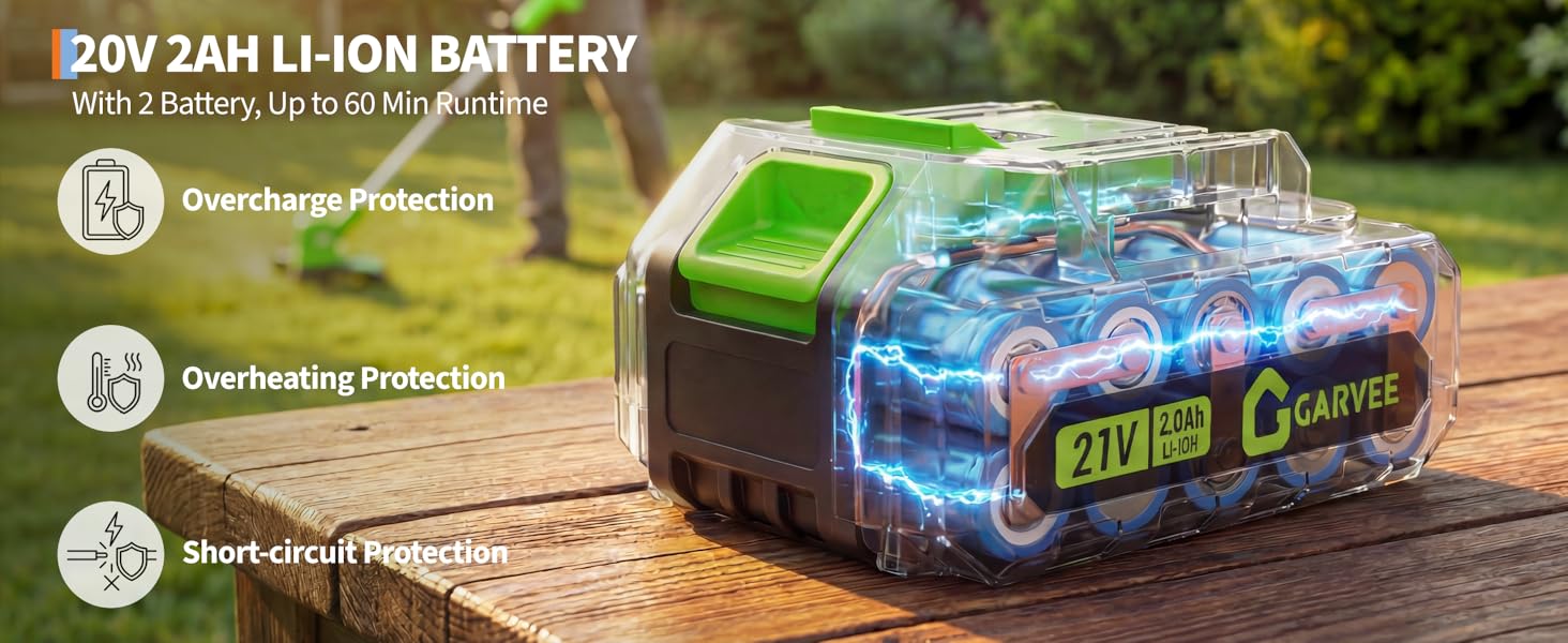 20V Weed Wacker Cordless with 2 x 2.0Ah Batteries & Charger, 12'' Electric Weed Eater String, Grass Trimmer with 8 Replacement Line, Battery Powered String Trimmer for Lawn Yard Patio Garden 20V Weed Wacker Cordless with 2 x 2.0Ah Batteries & Charger, 12'' Electric Weed Eater String, Grass Trimmer with 8 Replacement Line, Battery Powered String Trimmer for Lawn Yard Patio Garden