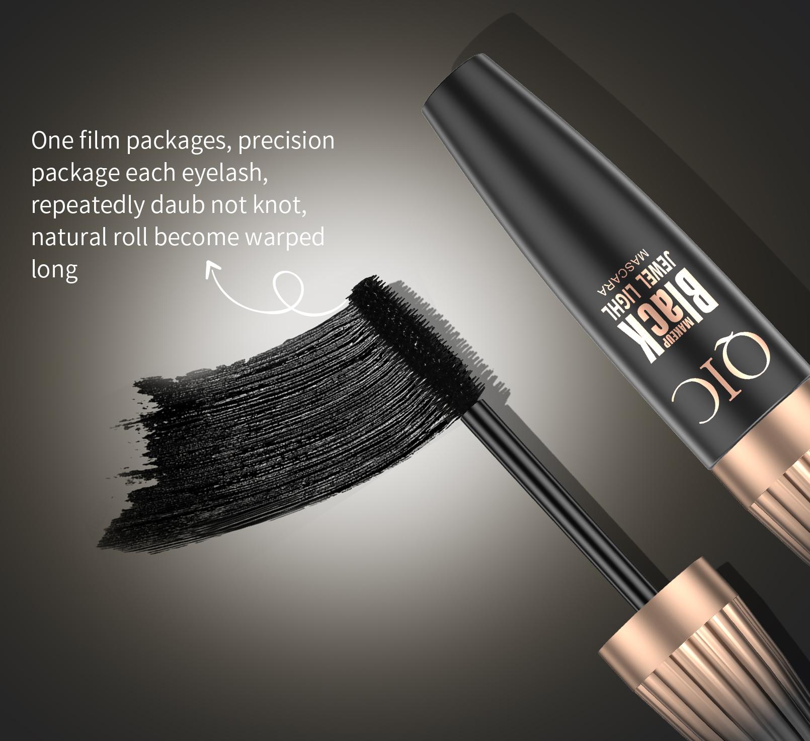 4D Waterproof Q835 Mascara - Single Item, Large Size, Encrypted Brush, Long-Lasting, Thickening, Curling, Smudge-Proof Beauty Cosmetic for Eye Enhancement, Durable Makeup Tool
