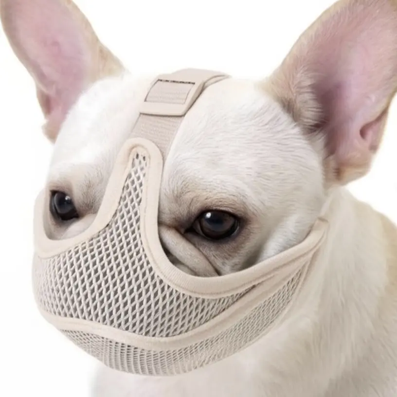 Pet Mouth Cover for Bulldog, Breathable Outdoor Constraint Mask, Prevents Chewing and Ingestion, Adjustable Face Mask, Pet Supplies