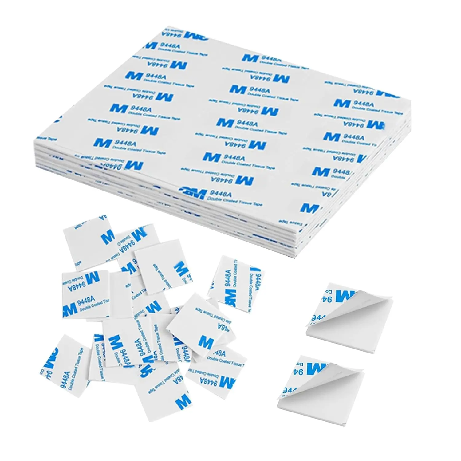 100 count Double Sided  Tape, Square Sticky Double Sided Adhesive Pads for Crafts, Self-Adhesive Double Sided Mounting Tape Heavy Duty for House Wall Decor - Double Sided Adhesive Tape 27 x 27 x 2mm