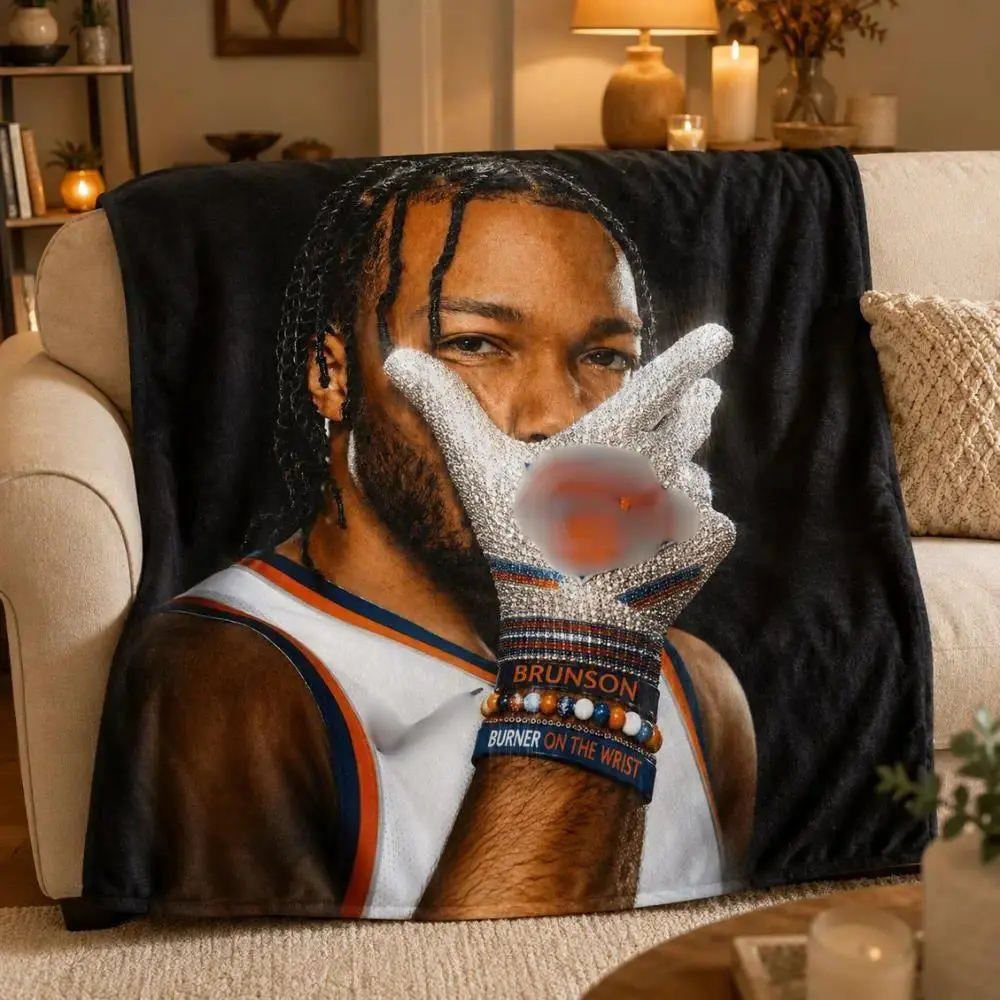 Basketball Inspired Flannel Throw Blanket, Soft Warm Sports Fan Blankets for Bed Sofa Couch, Game Day Home Decor Bedding Bed Accessories, Cozy Dorm Room Essential, Basketball Lifestyle Gift Holiday Birthday Present for Men Women Teens