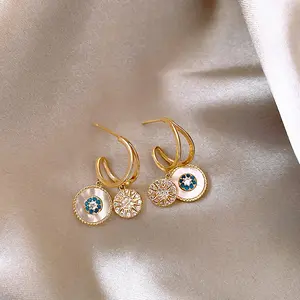 925 silver needle hoop earrings, exquisite and high-end, DDES0927, light luxury vintage style, gentle zircon earrings, women's crystal earrings