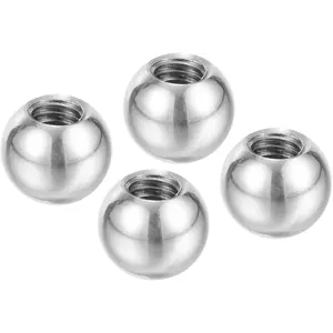 M5x10mm Ball Nuts Knob, 4 Pack Female Thread 304 Stainless Steel Round Blind Hole Screw Cap Cover for Lighting Machinery DIY Decoration Silver