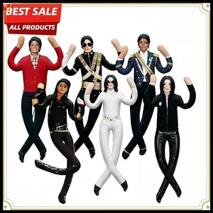 New Style Michael Jackson Cosplay Prop Doll Plush Stuffed Figure Dolls Room Decoration Abstract Joint Mobility Props Gifts