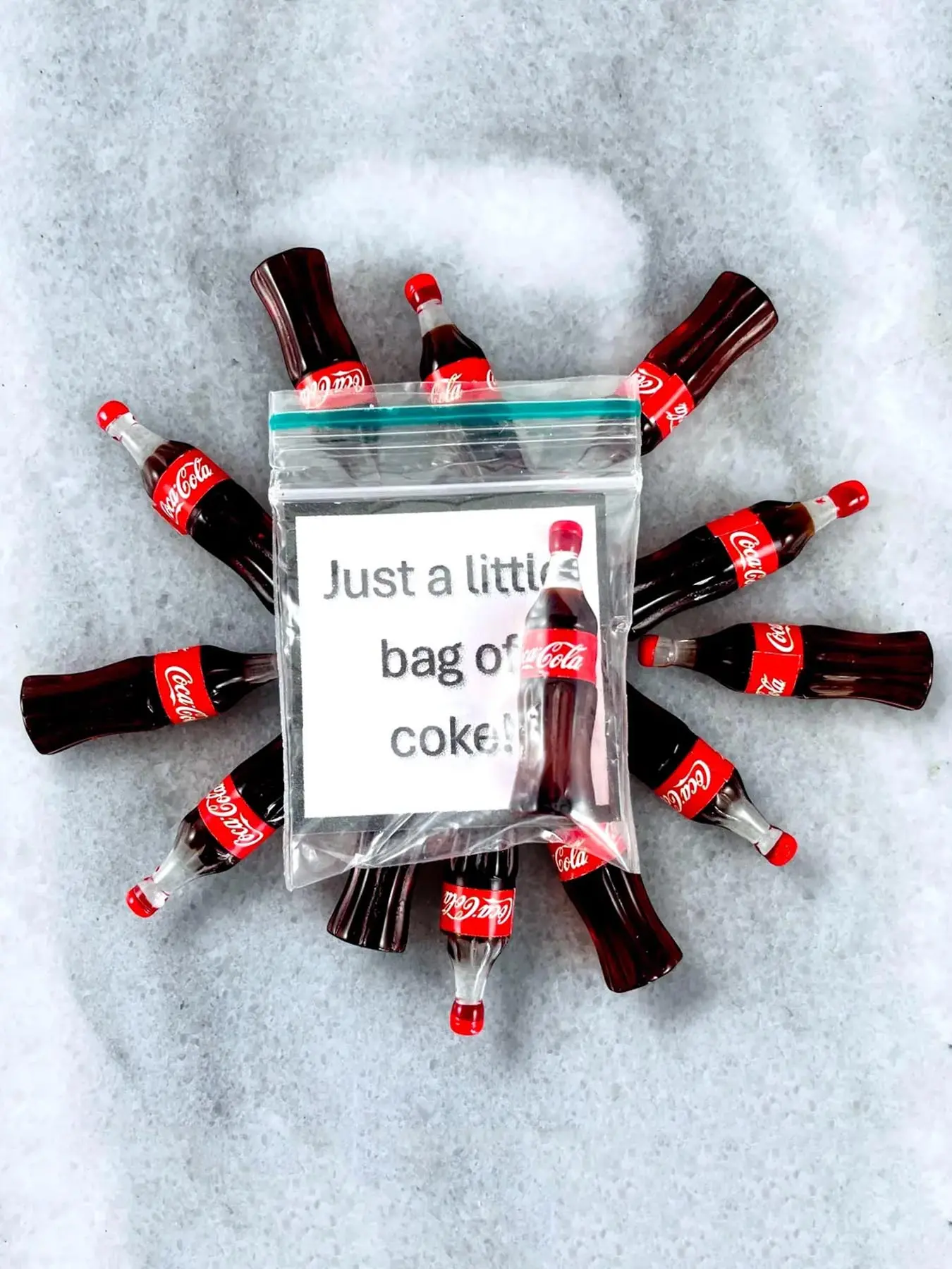 5pcs/10pcs "Just A Little Bag Of Coke" Novelty Prank Bags, Funny Fake Drug Gag for Birthday, Stag Do Festival and Secret Santa, Gifts for Him, Funny Prank Gift for Boyfriend