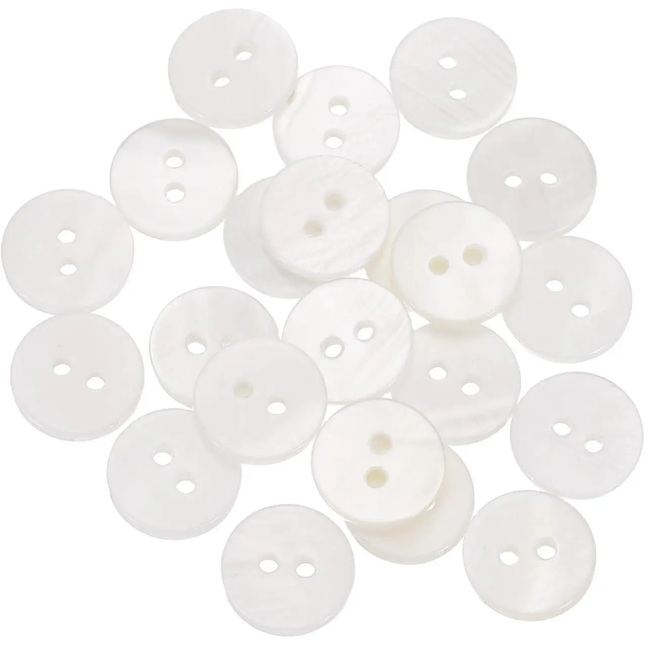 22 count  Shell Buttons, 2 Hole 11.5mm Mother of  Buttons for Shirt Clothes Coats Suits Jacket Jeans Skirts Sewing Craft DIY Decoration, Yellow White