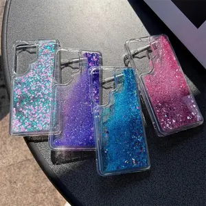 S26 Plus Case Floating Glitter Liquid Bling Cover For Samsung S25 FE S26 Ultra Quicksand Dynamic Phone Funda Coque Capa