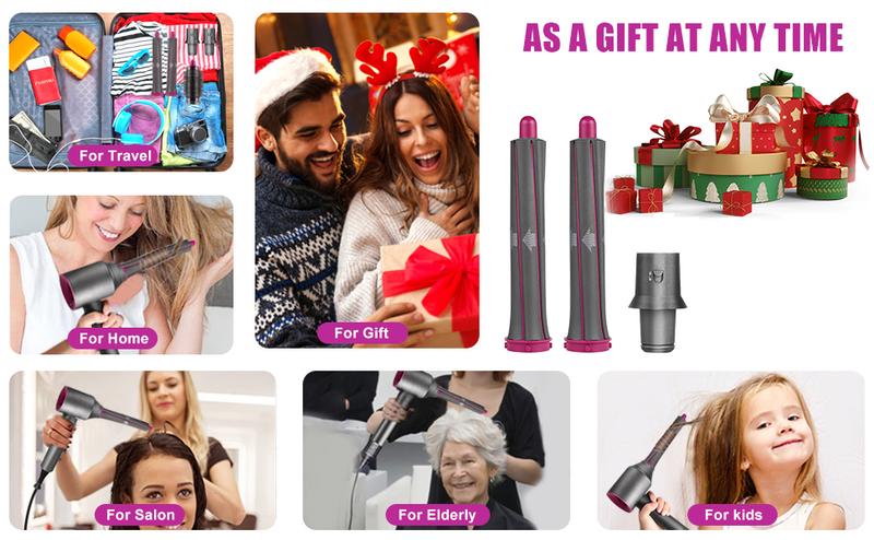 1.2 Inch/30MM Long Hair Curling Iron Barrels For Dyson Airwrap HS01 HS05 Attachment Parts Hair Tool, With Adaptor For Dyson Hair Dryer Converting To Airwrap Styler, 1 Pair