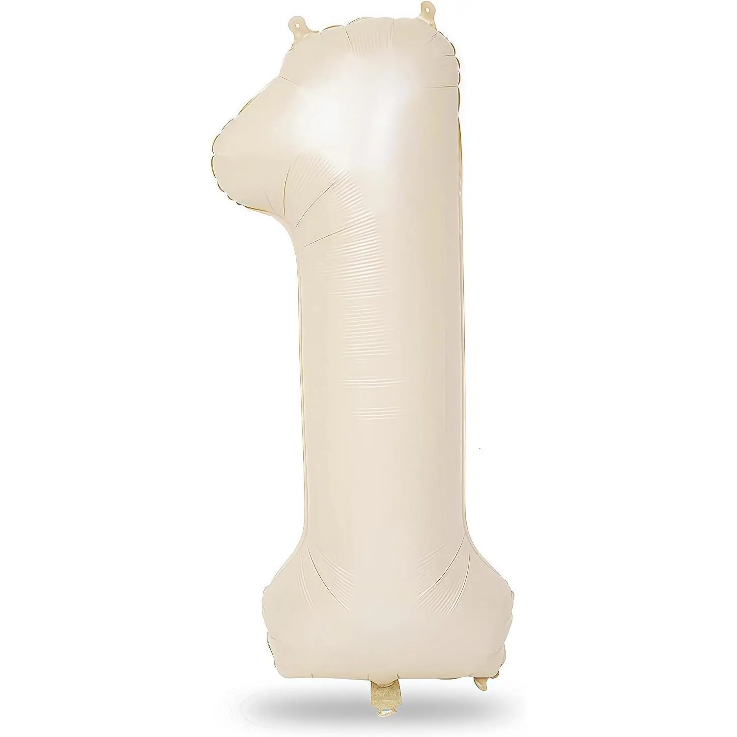 40 Inch Beige Number 1 Helium Foil Balloon for Fun to be One 1st Birthday Decorations, Large Cream White Self Inflating Number Balloons 0-9 for Boys Girls Party Anniversary SuppliesGift