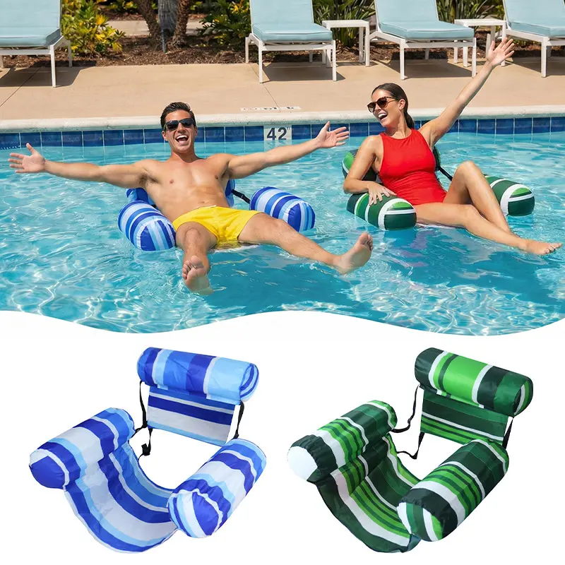 1pc Inflatable Pool Hammock, PVC Three-Tube Water Float, Portable Foldable Pool Floatie, Ideal for Adult Swimming Pools, Beach, Travel, Home Use
