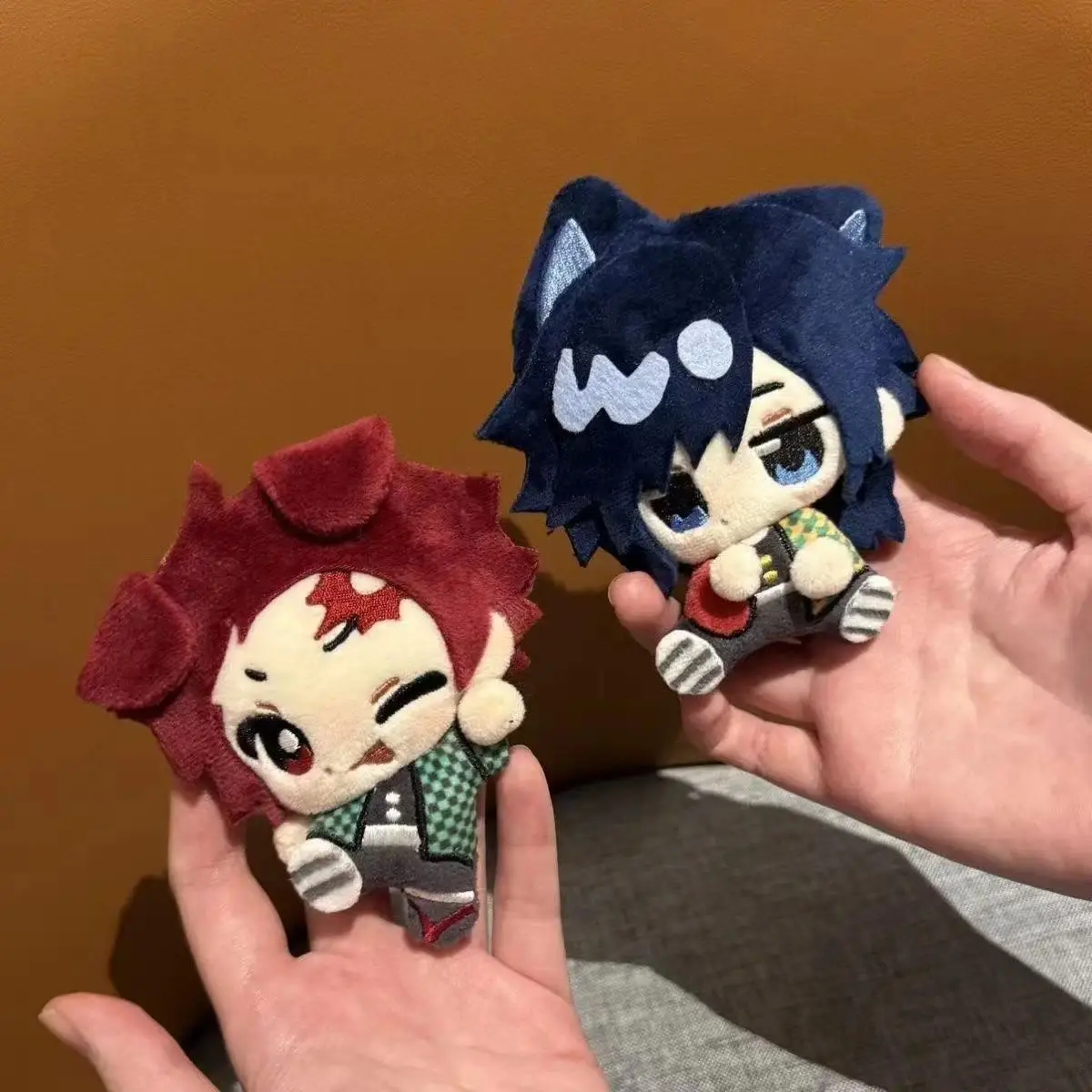 Demon Slayer: Kimetsu No Yaiba 10cm Tanjiro Tomioka Giyuu Cotton Doll Anime Periphery Plush Toy Keychain Cute Doll Gift