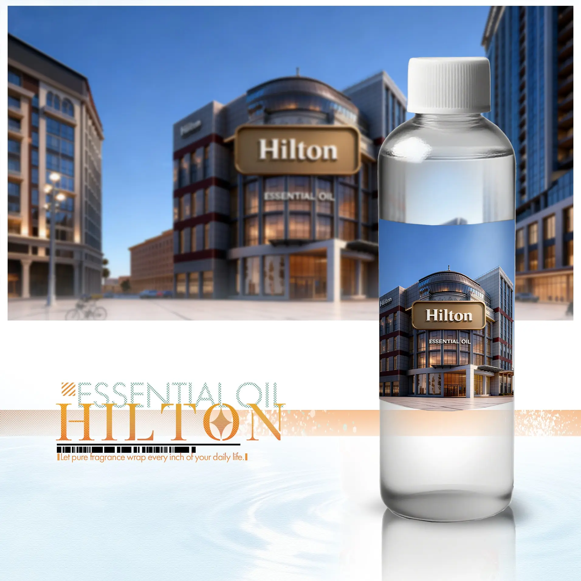 120ML Hilton Fragrance Essential Oil, No Fire Diffuser Refill, Suitable for Ultrasonic Diffusers, Reeds, Hotel Luxury, Long-Lasting Scent