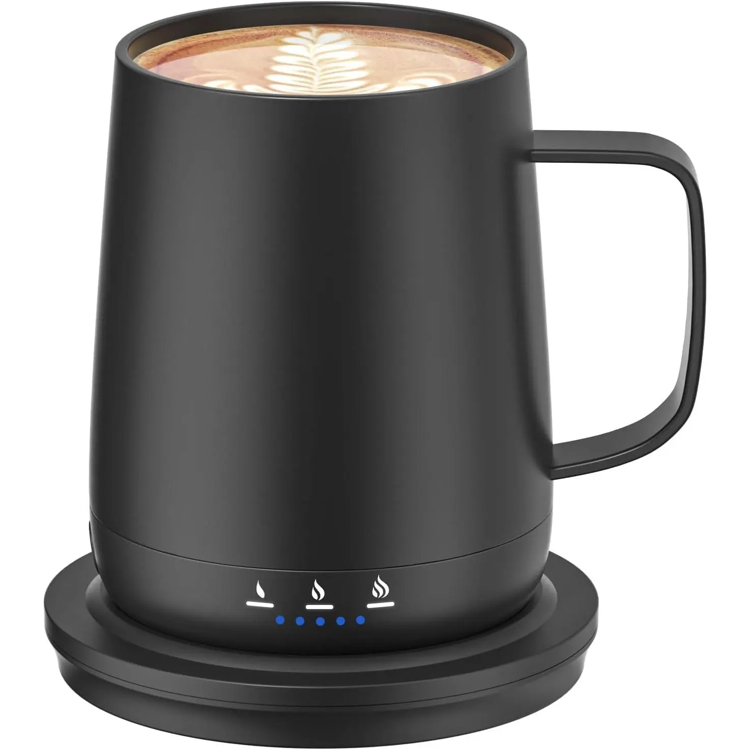 Self Heating Coffee Mug,14oz Temperature Control Coffee Mug,Hot up to 150°F,Rechargeable Heated Coffee Mug,Up to 6H  Life,Coffee Cup Warmer,  for Coffee Lovers,Dad,Mom (Black)