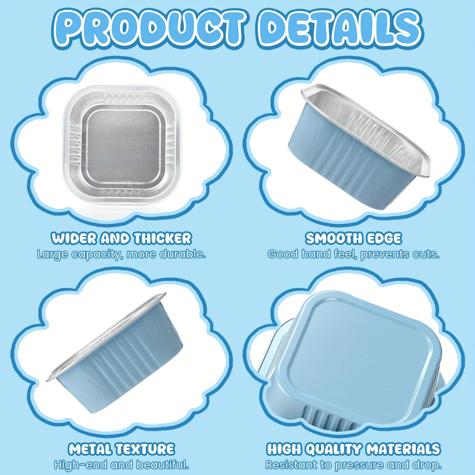 For Valentine's Day, Birthdays & Baking, Mini Dessert Baking & Packing Solution, 10oz Square Aluminum Foil Baking Pans, Sealed Lid High Temp Resistant, Effortlessly Handle Mini Dessert Baking & Packing, 100 Pack