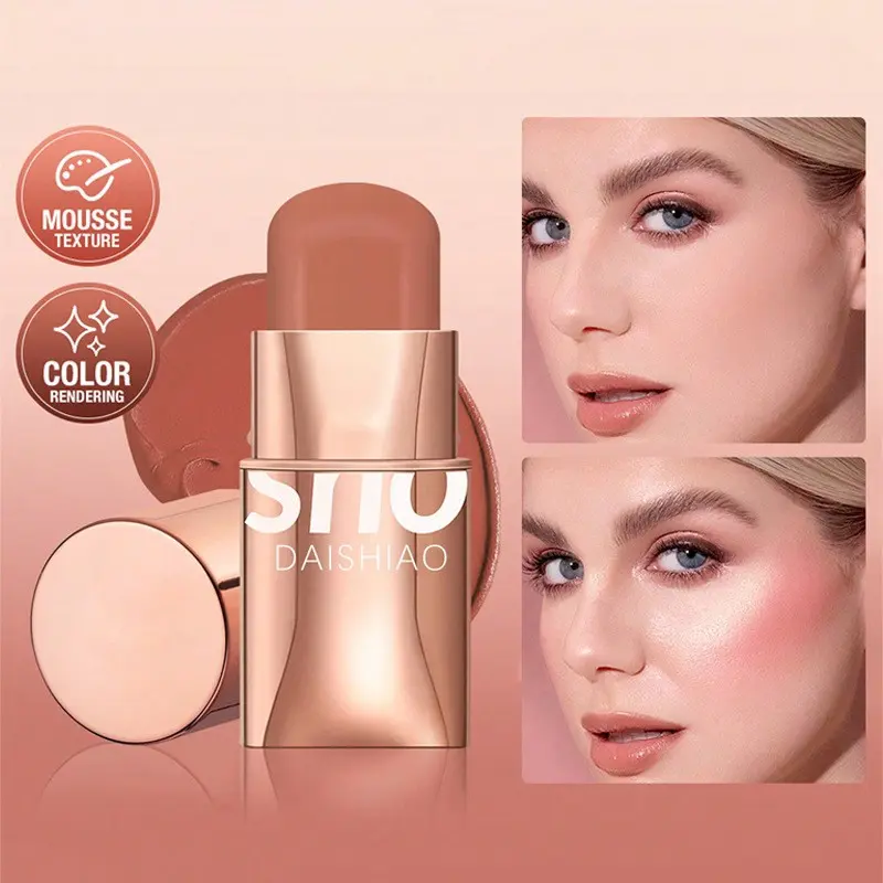 Multifunctional Makeup Stick, Eyeshadow Blush Balm, Shimmer Matte Lip And Cheek Dual Use, Long-Lasting Natural Nude Makeup, Lipstick Lip Gloss