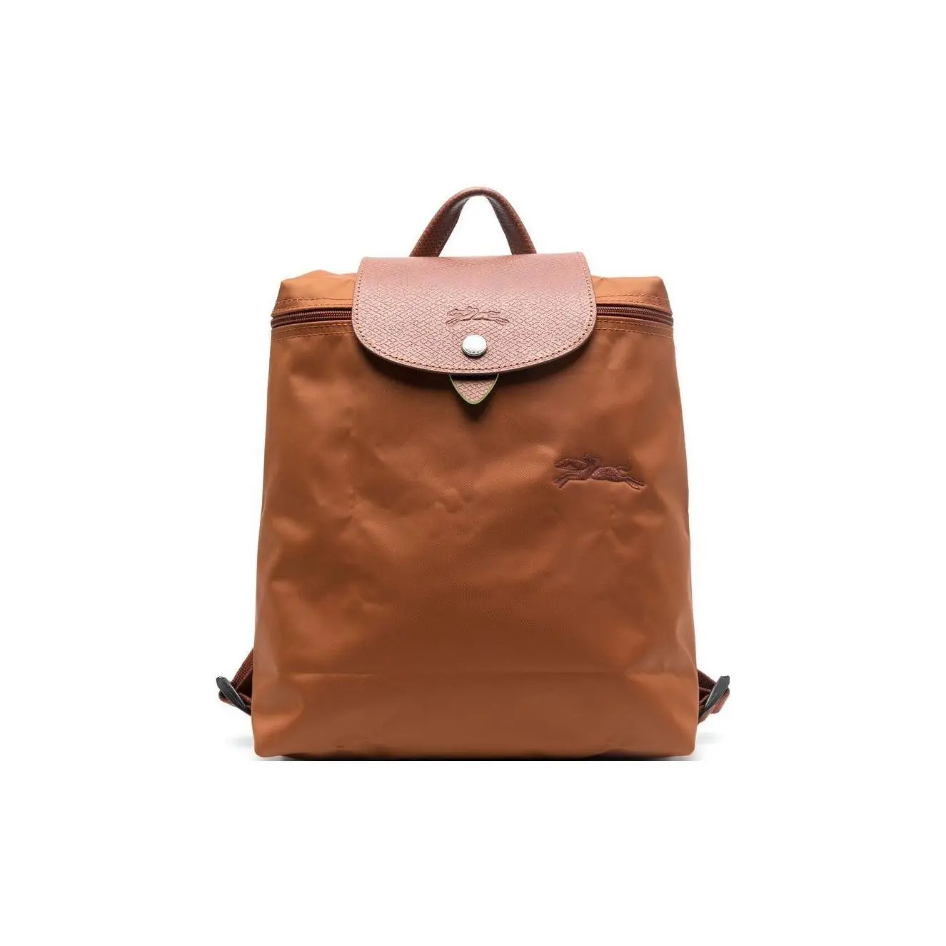 Longchamp Le Pliage Green 26 Foldable Zip-Top Backpack with Leather Trim, Mini Women’s Style in Brown