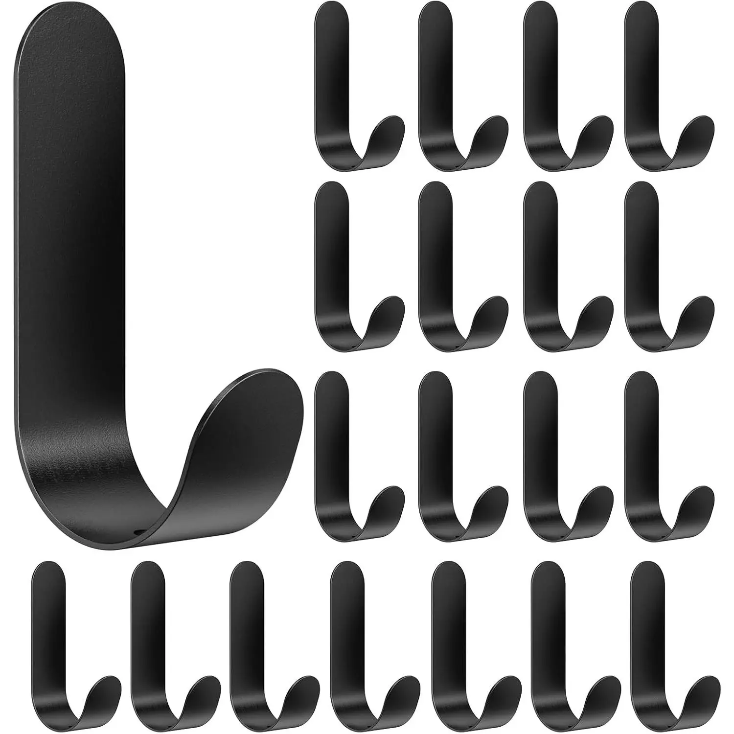 20 PCS Heavy Duty Stainless Steel Wall Mount Shower Hooks, Waterproof Oilproof Rustproof Indoor/Outdoor Multi-Room Home Organizer Hooks for Living Room