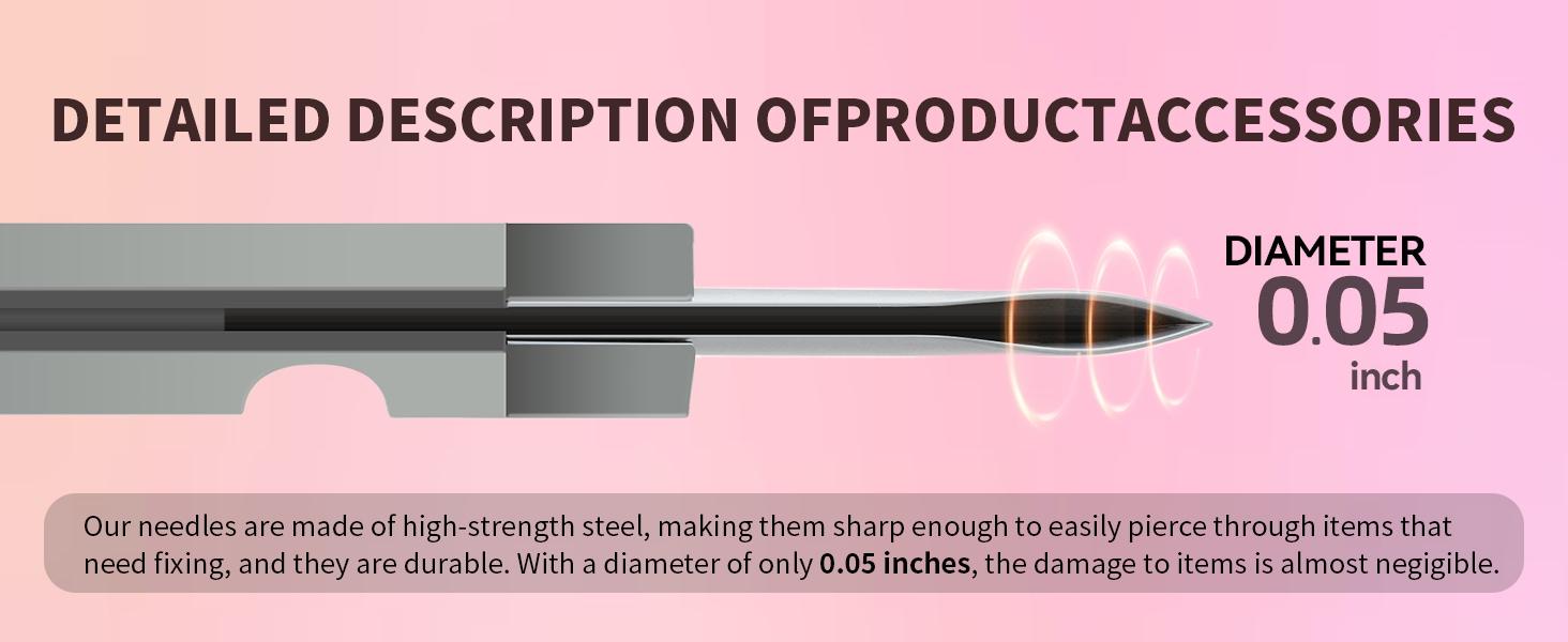 Stitchy Quick Clothing Fixer, with 2 Needles, 2000 Black & 2000 White 4.4mm,Speedy Clothing Fixer