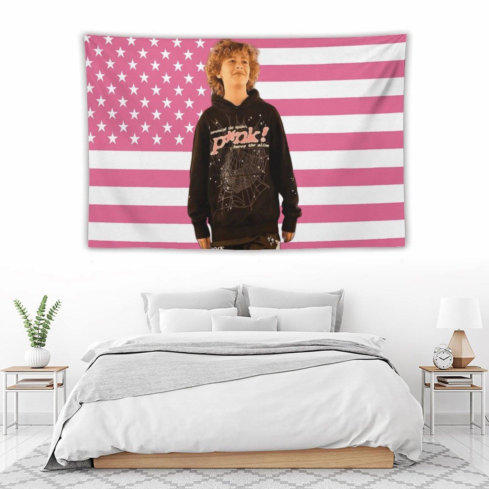 Nelson Celebrity and Decorations Stuff American Pink Flags Wall Funny Tapestry Hanging Neumann Merch for Dorm Bedroom Decorative Aesthetic