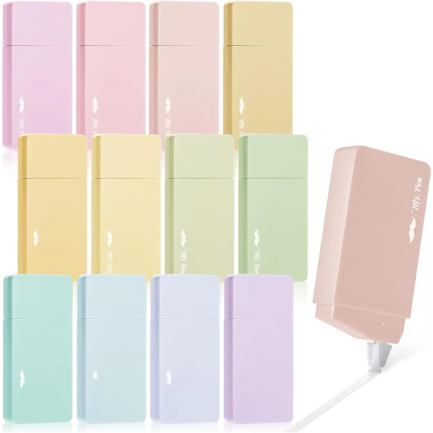 Pastel Colors Aesthetic Correction Tape Error Fixer - 0.2" x 236", 6 Count, Office Writing & Correction Tool for Computers & Office Equipment Supplies