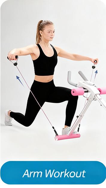 Foldable Adjustable Ab Machine - Home Core Workout Trainer With Knee Support, Compact & Portable Abdominal Exercise Equipment, Practical Home Core Training System for Effective Core Exercise at Home