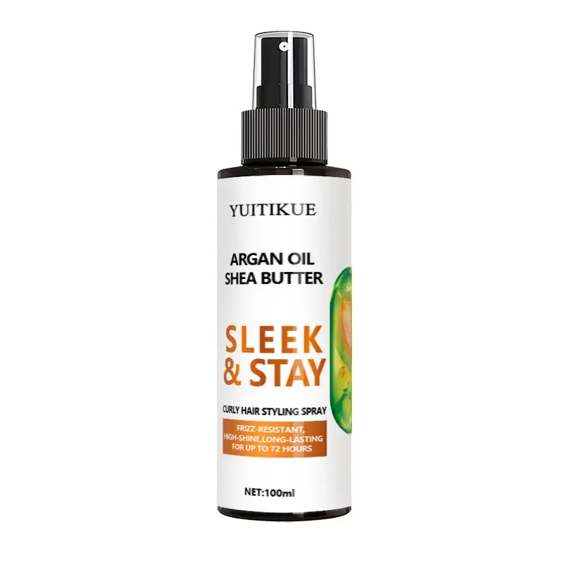 Yuitikue Moroccan Argan Oil Hair Styling Spray, Anti-Frizz, High Shine, 72-Hour Hold, 100ML, Long-Lasting Hairstyle Fixative