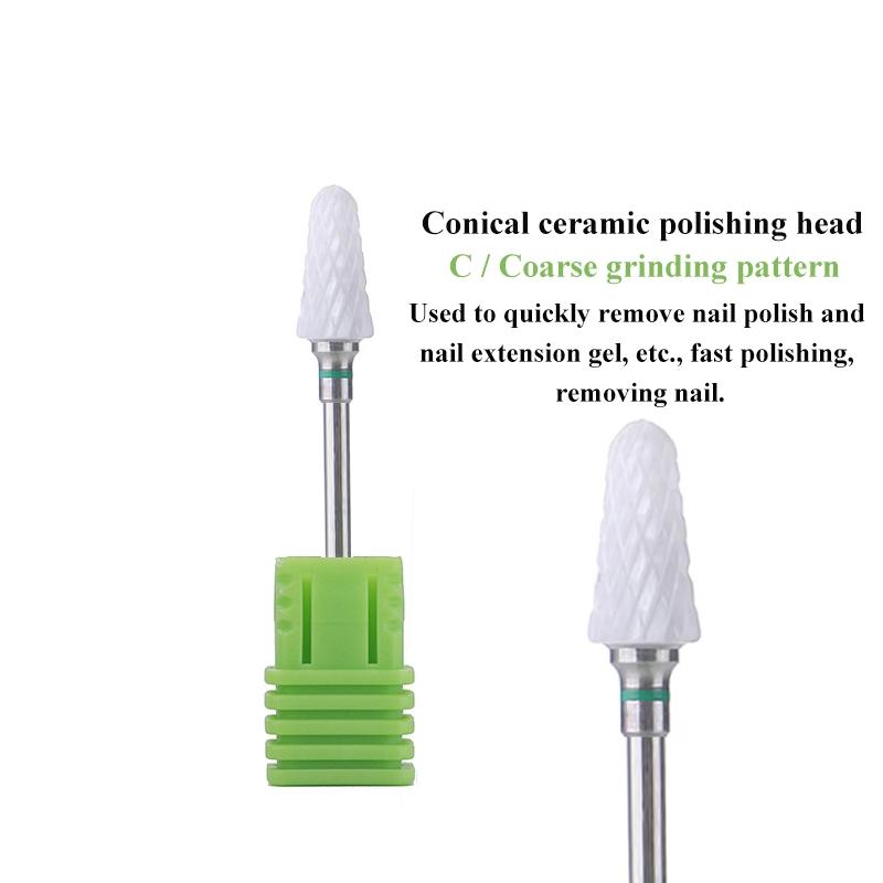 5pcs/set Ceramic Nail Drill Bits, Cross-Cut Nail Art Tools for Manicure & Pedicure, Essential Accessories for Nail Care