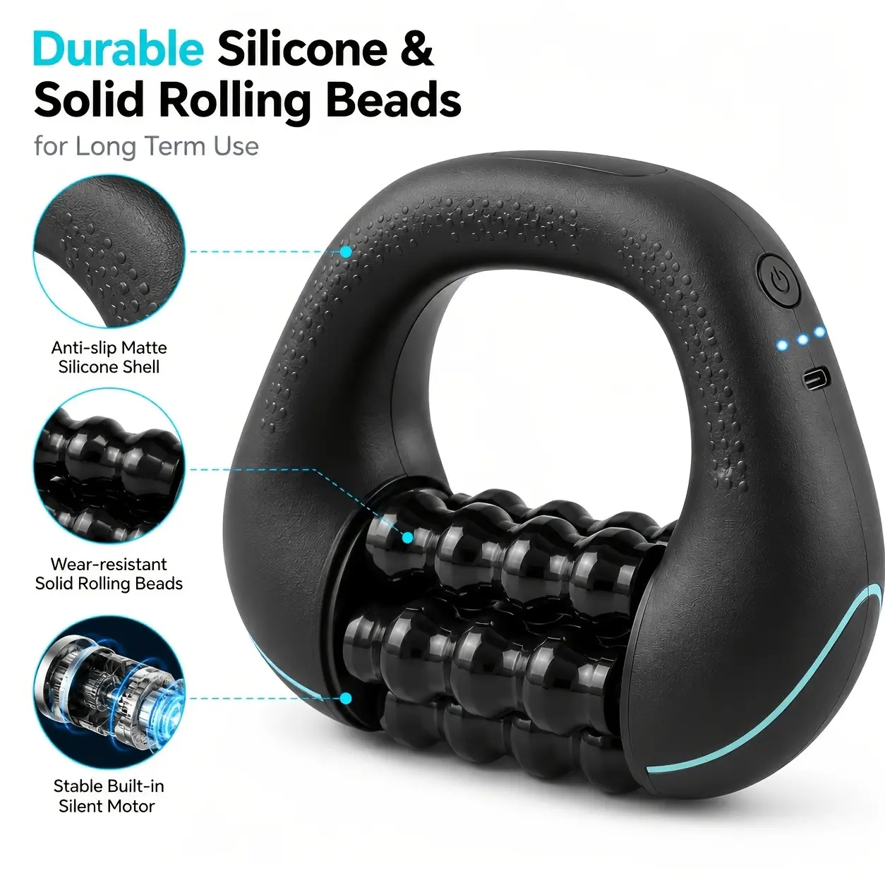 Portable Vibration Roller Massager, Three Intensity Levels, Full Body Massage, Muscle Recovery for Gym Workouts, Fh-680 Model
