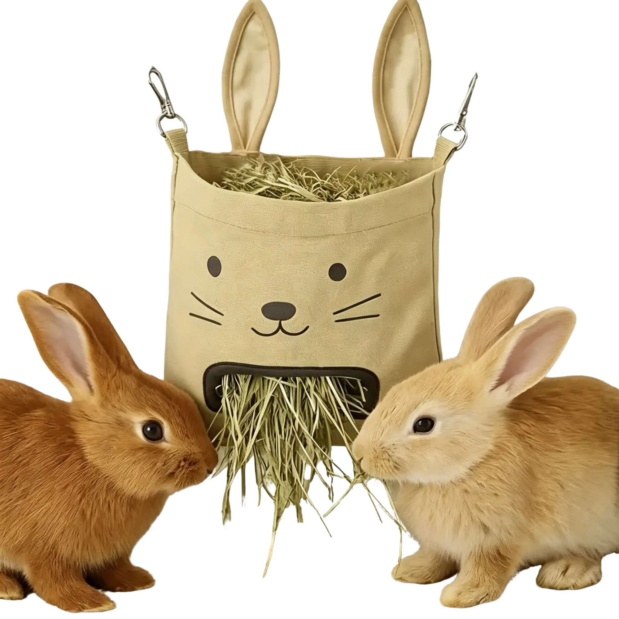 New Small Pet Hay Feeder Bag for Rabbits and Chinchillas, Hanging Design for Convenient Feeding, Essential Pet Supplies