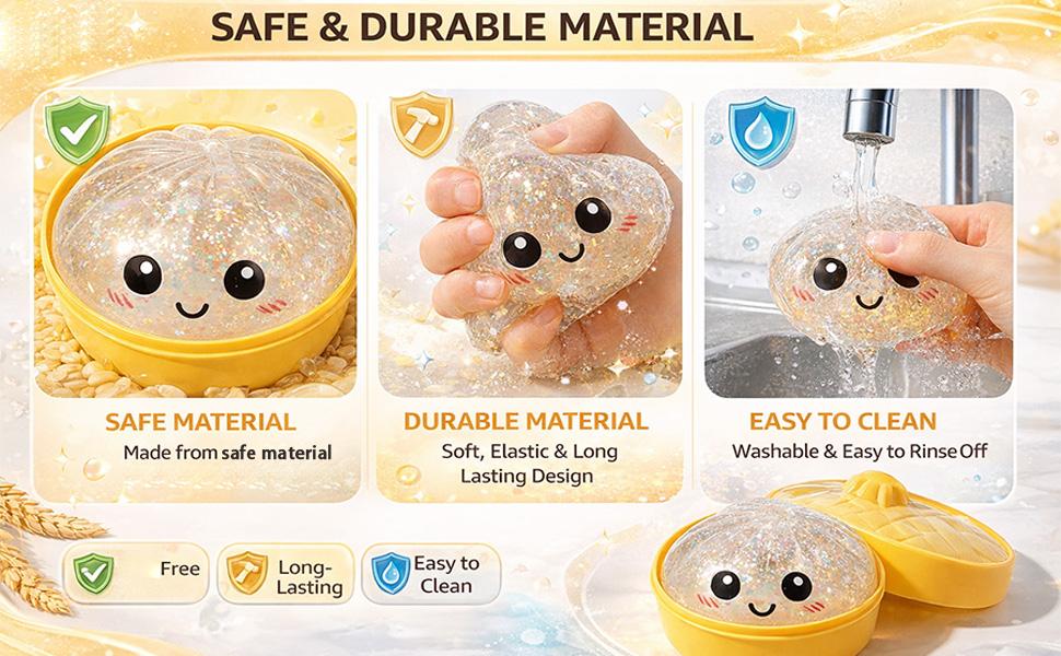 Squishy Dumpling Mystery Squishy Dumplings Box Glitter Squeeze Decompression Dough Dumplings Stress Ball for Boys Girls