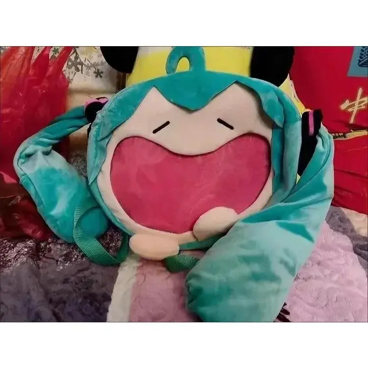 -Hatsune Miku Shoulder Bag New Backpack Cute Anime Girl Plush Cartoon Kawaii Knapsack Student Bag Packet Kids Gifts Toys**