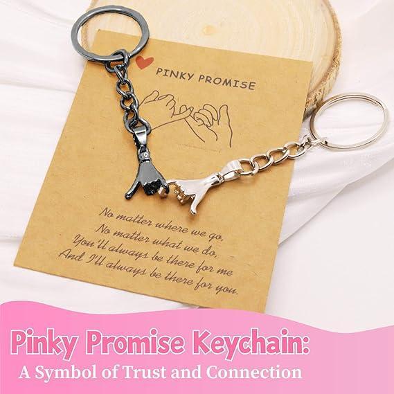 2PCS Pinky Promise Matching Keychains – Cute Symbolic Couple Gift Set for Couples and Best Friends, Trendy Daily Carry Charm, Durable Keepsake for Anniversary, Friendship, Everyday Use SpringStatements