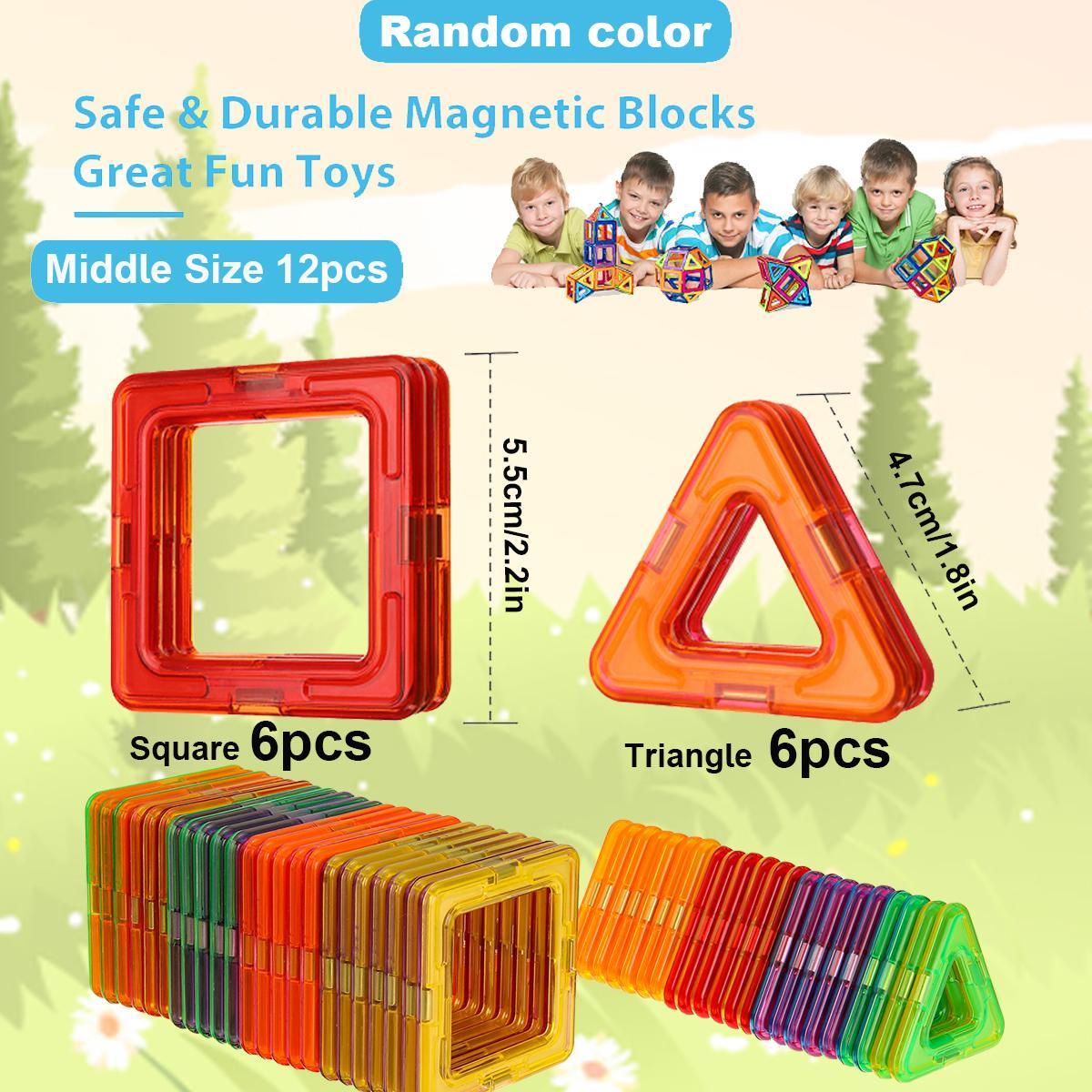 Colorful Magnetic Building Block Toy Set, Magnetic Blocks, 1 Box Geometric Math Learning Tiles, Magnetic Tiles Stacking, Educational Party Favor Gift for Kids