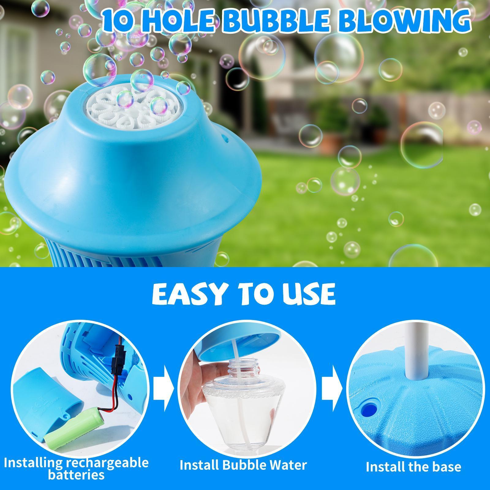 Bubble Maker Toy for Kids Automatic Bubble Blaster with Music & Lights Adjustable Height Perfect for Outdoor & PartyMassive Bubbles