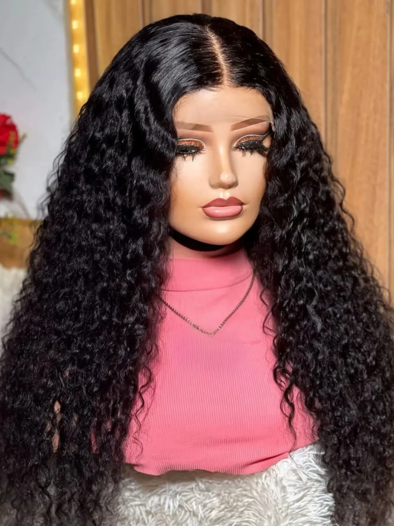 Trendy New 26-Inch Soft Synthetic Wig, 180% Density, Curly Lace Front, Pre-Plucked, Daily Use, All Seasons