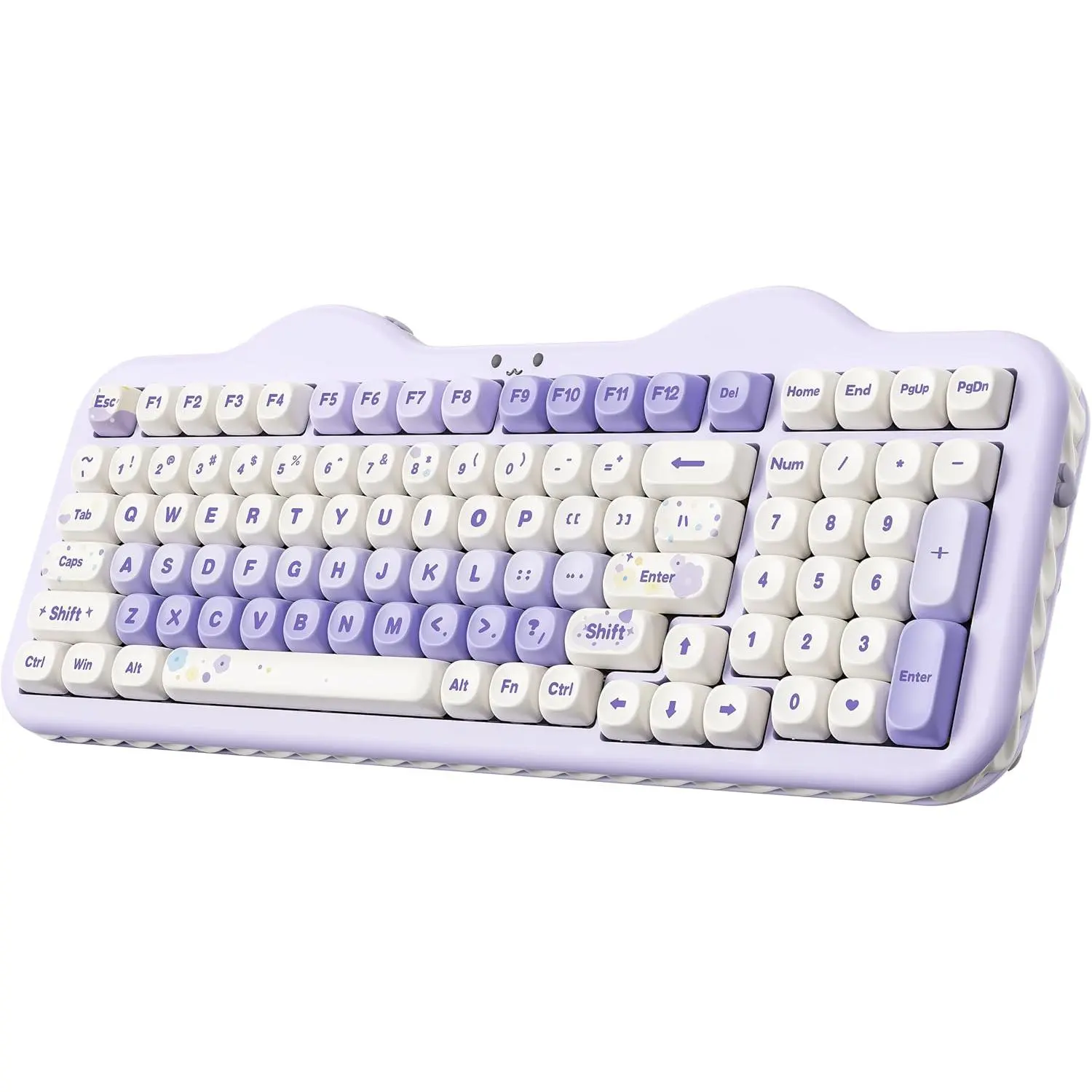 C98  Mechanical Keyboard with Number Pad,99 Key BT5.0/2.4G/USB-C Hot Swap Gasket Mount with PBT MOA Keycaps,Custom RGB,Cute Cake Keyboard for Win/ (, Candy Linear )