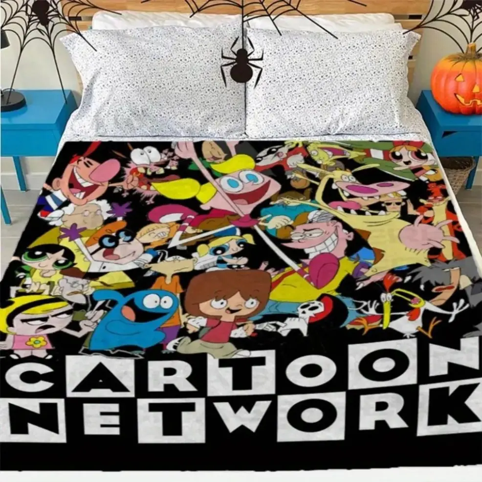 Cartoon Network Fleece Blanket, Baby Blanket & Adult Blanket, Soft Cozy All‑Season Throw, Digital Print, Perfect for Couch, Bed, Travel, Office, Dorm, Holiday & Birthday Present, Gift for Kids & Fans Men Women Teens birthday gift