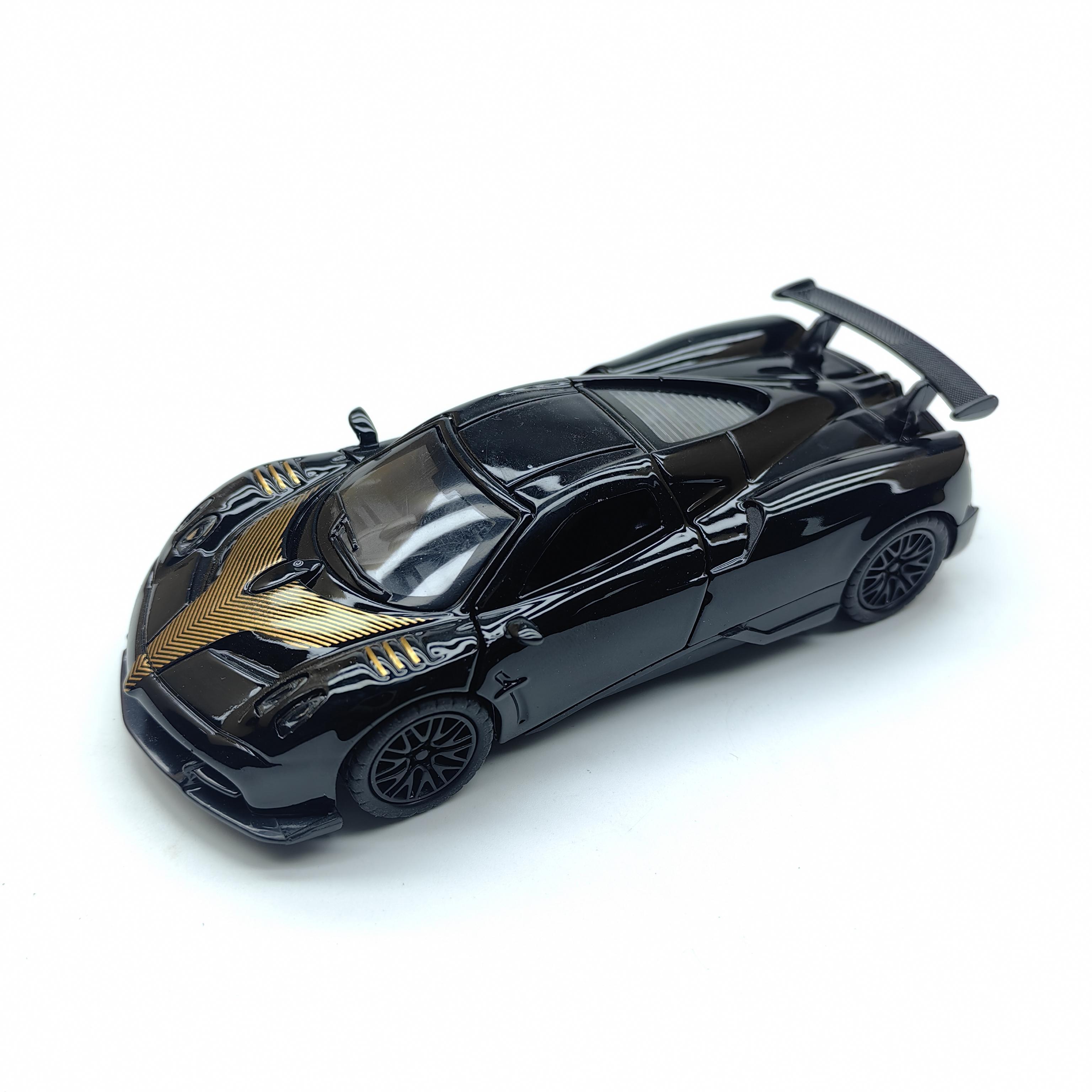 Realistic alloy sports car model, a children's toy car with pull-back function and openable doors, suitable for boys