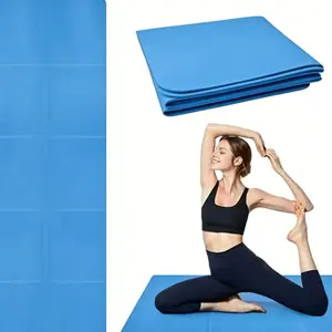 4mm thick blue yoga mat for both men and women, anti-slip and cushioning fitness mat, sports mat, suitable for home and studio workouts, Pilates and yoga, lightweight and durable