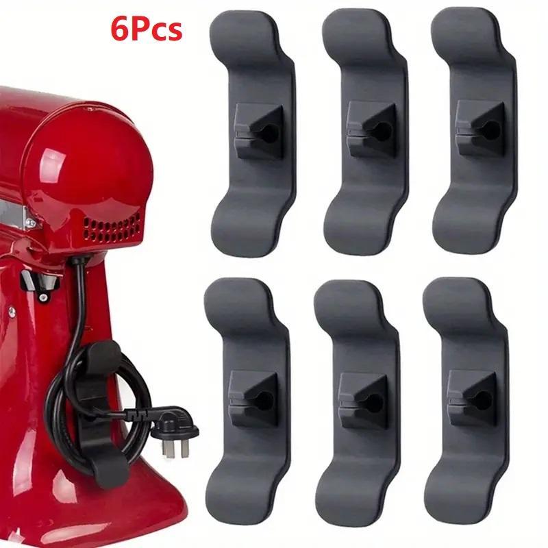 Random Color Cord Organizer for Kitchen Appliance, 6 Counts Multifunctional Cable Tie Cable Management Holder for Air Fryer, Coffee Maker, Toaster, Self-adhesive Room Organizer, Kitchen Gadgets, Electric Household Kitchen Accessories