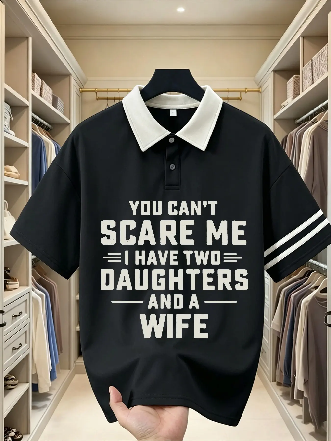 Fgfs Funny Dad Quote Polo Shirt, Unisex Sporty Loose-Fit, Animal Print, All Seasons, 6 Colors, Family Humor Top