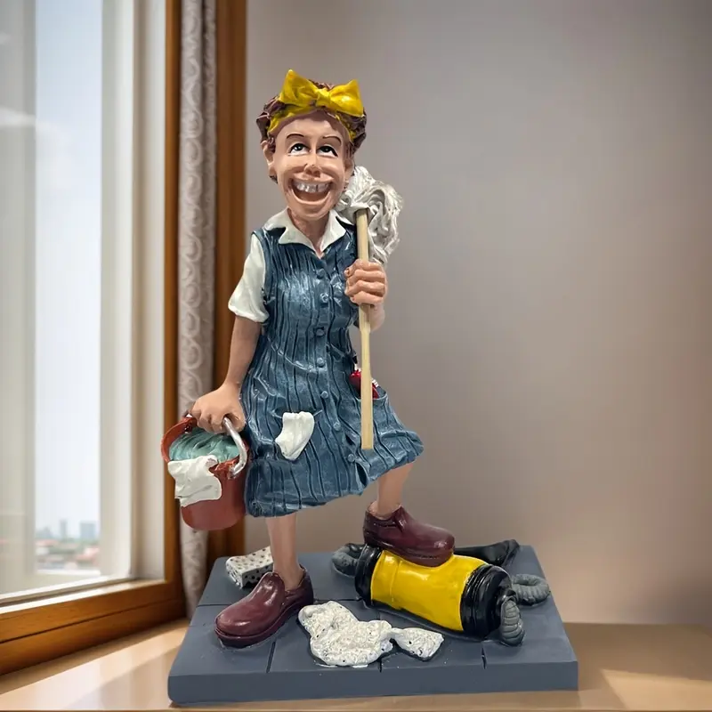 Creative cleaner statue ornaments, resin home and office desktop decorations