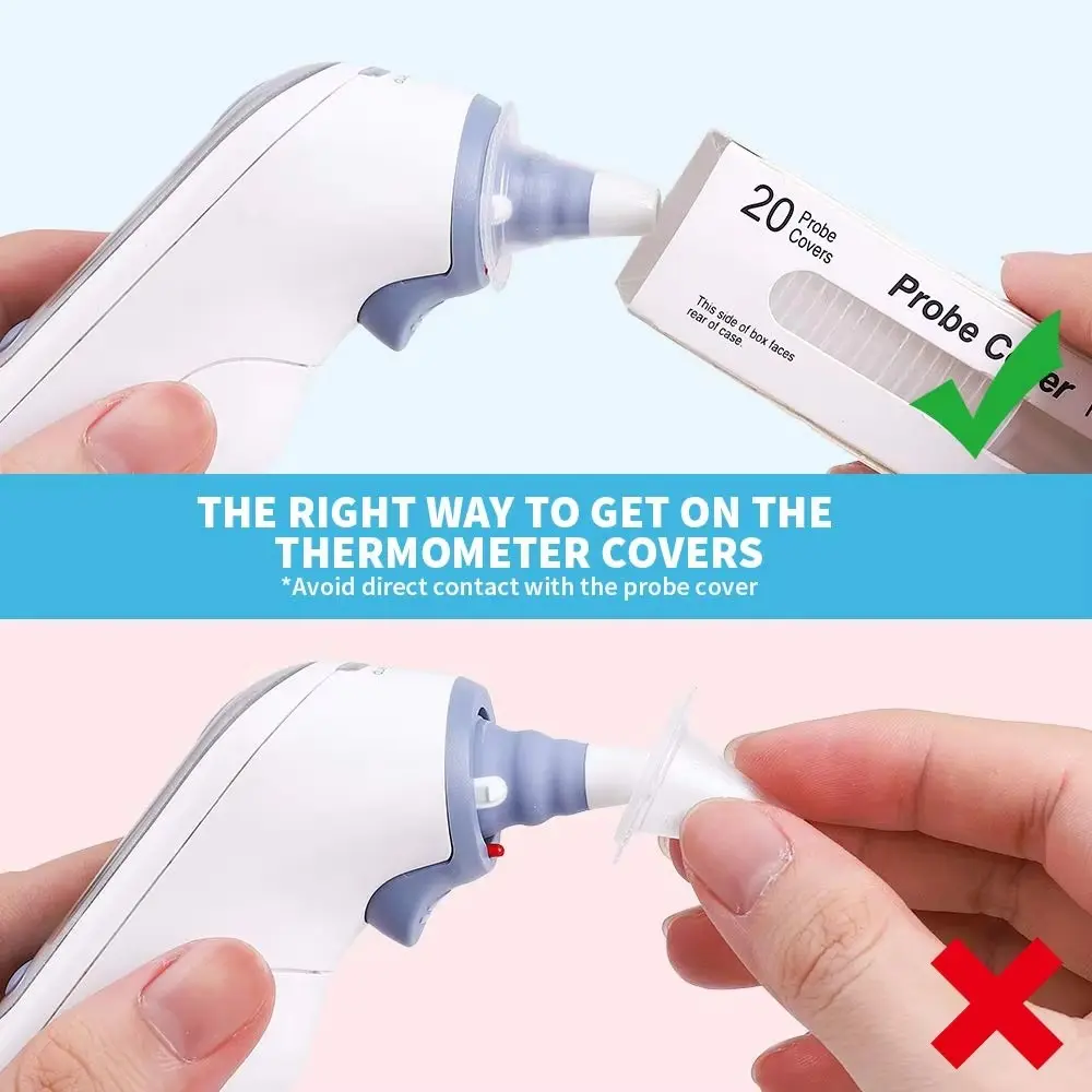 Thermometer Probe Cover Replacement, Ear Thermometer Protective Case, Lens Filter, Compatible with Braun Thermometers, Durable Design