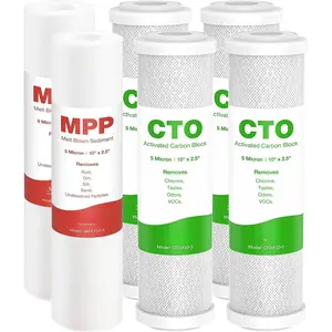 Stage Reverse Osmosis Water Filter  Set, Compatible with APEC  &  Series, 2 Sets Pre-Filter for ROES-50, ROES-PH75, RO-90, RO-PERM &  10" Water Filter Systems
