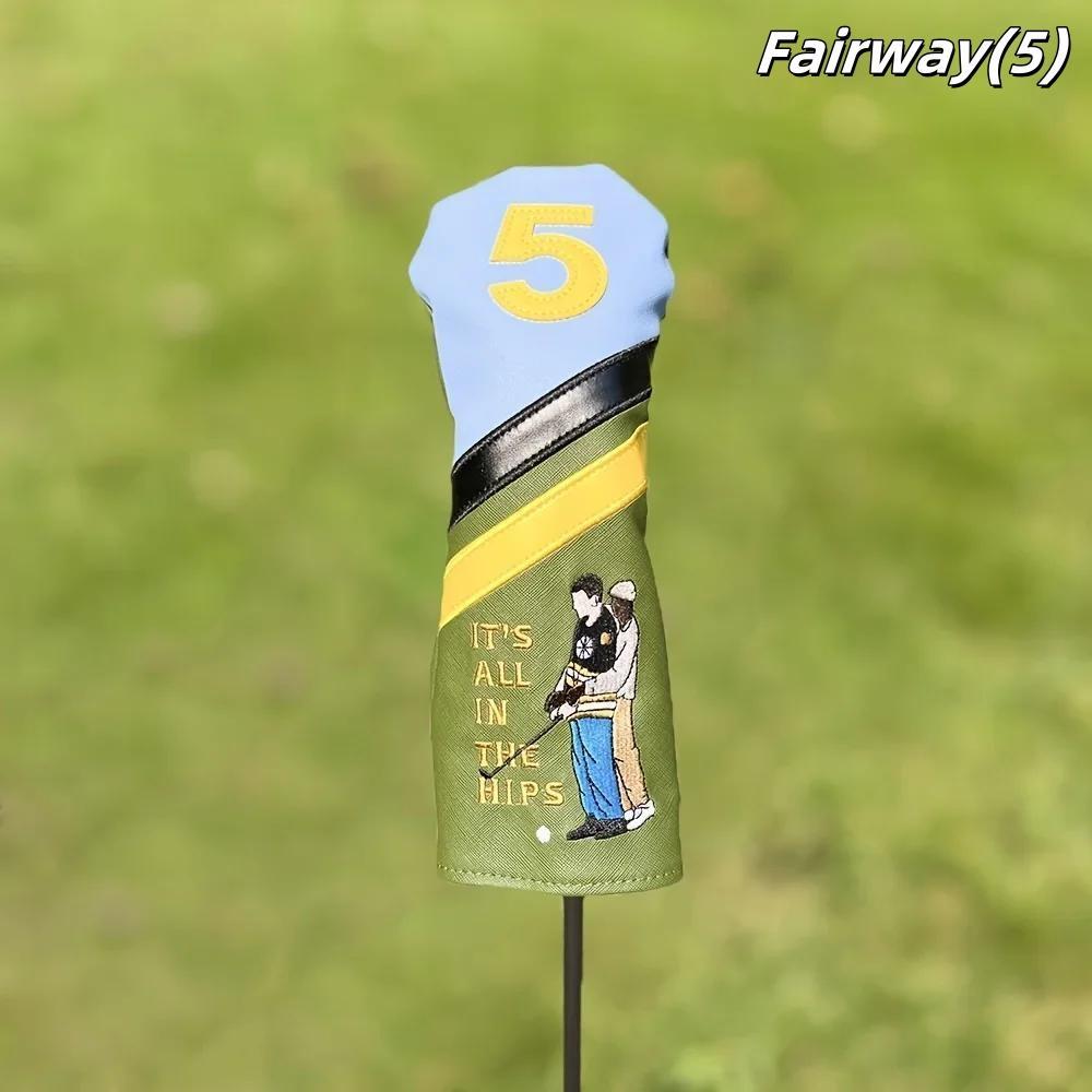 Cartoon Pattern Golf Club Head Cover, 1 Count/4 Counts Driver & Fairway Woods Protective Gear, Elastic Closure, Golf Accessories for Men & Women