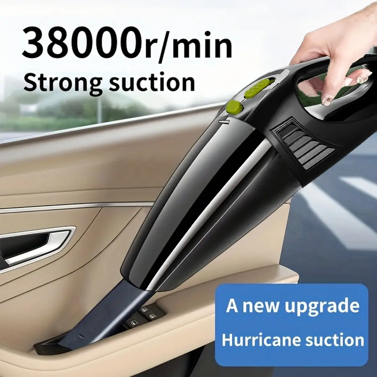 Car-Mounted Vacuum Cleaner, Strong Suction Power, Small Handheld 12V Car Interior Dust Removal, Pet Cat Fur, Dog Fur, Without Battery, Suction Cleaning Machine