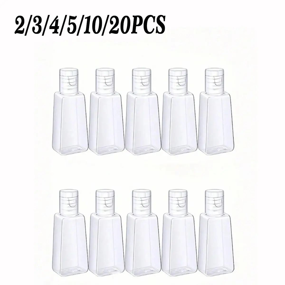 2/3/4/5/10/20pcs Refillable Empty Bottles, Travel Size, 1oz/30ML, for Lotion, Cream, Shampoo, Hand Sanitizer, Transparent Gel Bottle