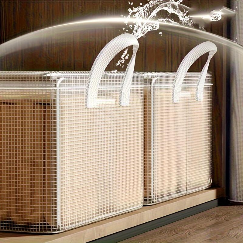 1-piece Durable Plastic storage box with steel frame and reinforced handles, stackable transparent lidded storage container, suitable for storing clothes, books, household and dormitory necessities